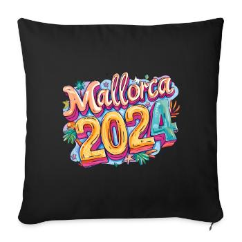 Vacances colorées à Majorque 2024 - Housse de coussin décorative 45 x 45 cm - noir - Devant