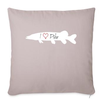 I Love Pike white - Sofakissenbezug 45 x 45 cm - helles Taupe - Vorne
