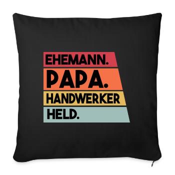 Ehemann Papa Handwerker Held - Sofakissenbezug 45 x 45 cm - Schwarz - Vorne