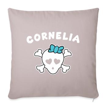 Piratin Cornelia Design für Mädchen und Frauen - Sofakissenbezug 45 x 45 cm - helles Taupe - Vorne