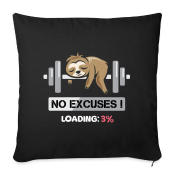 Fitness Sloth Bodybilding no excuses funny - Sofa pillowcase 17,3'' x 17,3'' (45 x 45 cm) - black - Front