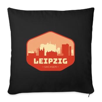 Leipzig Saxony – Skyline with cultural flair Beschre - Sofa pillowcase 17,3'' x 17,3'' (45 x 45 cm) - black - Front