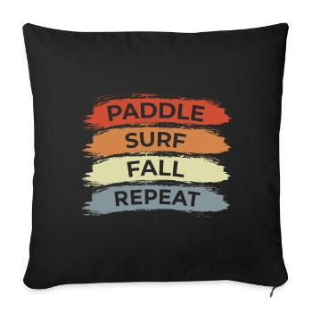 Surfing Saying - Sofa pillowcase 17,3'' x 17,3'' (45 x 45 cm) - black - Front