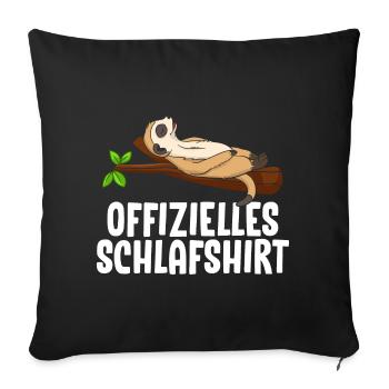 T-shirt de nuit officiel Meerkat - Housse de coussin décorative 45 x 45 cm - noir - Devant