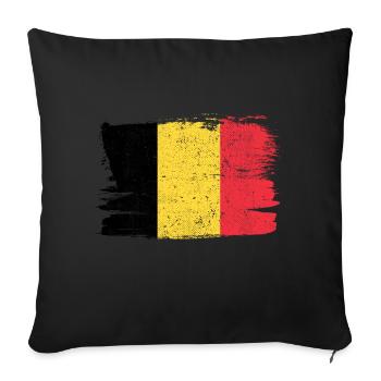 Drapeau de la Belgique Drapeau de la paix Vintage - Housse de coussin décorative 45 x 45 cm - noir - Devant