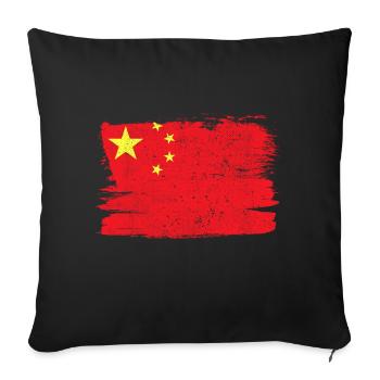 Cina Bandiera China Flag Peace Vintage - Sofa pillowcase 17,3'' x 17,3'' (45 x 45 cm) - black - Front