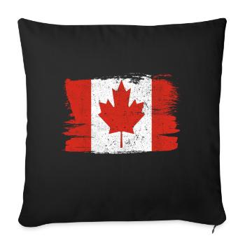 Canada Bandiera Flag Peace Vintage - Sofa pillowcase 17,3'' x 17,3'' (45 x 45 cm) - black - Front