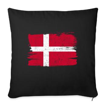Danimarca Bandiera Denmark Flag Peace Vintage - Sofa pillowcase 17,3'' x 17,3'' (45 x 45 cm) - black - Front