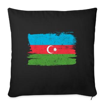 Azerbaijan Bandiera Azerbaigian Flag Peace Vintage - Sofa pillowcase 17,3'' x 17,3'' (45 x 45 cm) - black - Front