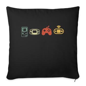 console rétro vintage - Housse de coussin décorative 45 x 45 cm - noir - Devant