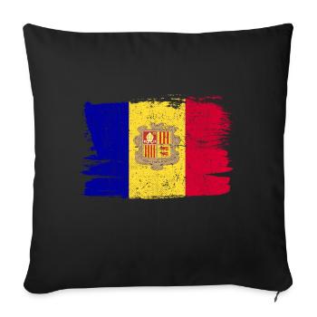 Andorra Bandiera Flag Peace Vintage - Sofa pillowcase 17,3'' x 17,3'' (45 x 45 cm) - black - Front