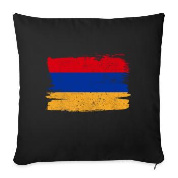 Armenia Bandiera Flag Peace Vintage - Sofa pillowcase 17,3'' x 17,3'' (45 x 45 cm) - black - Front