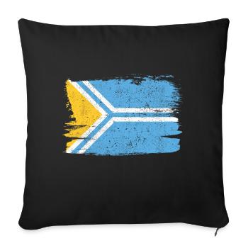 Tuva Bandiera Flag Peace Vintage - Sofa pillowcase 17,3'' x 17,3'' (45 x 45 cm) - black - Front
