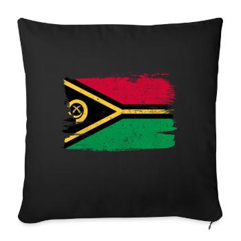 Vanuatu Bandiera drapeau paix Vintage - Housse de coussin décorative 45 x 45 cm - noir - Devant