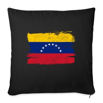 Venezuela Flag Flag Peace Vintage - Sofa pillowcase 17,3'' x 17,3'' (45 x 45 cm) - black - Front