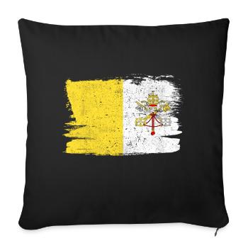 Vatican City Bandiera Vaticano Flag Peace Vintage - Sofa pillowcase 17,3'' x 17,3'' (45 x 45 cm) - black - Front