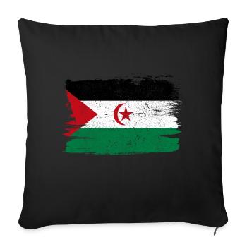 Western Sahara Bandiera Flag Peace Vintage - Sofa pillowcase 17,3'' x 17,3'' (45 x 45 cm) - black - Front
