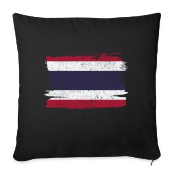Drapeau de la Thaïlande Drapeau de la paix Vintage - Housse de coussin décorative 45 x 45 cm - noir - Devant