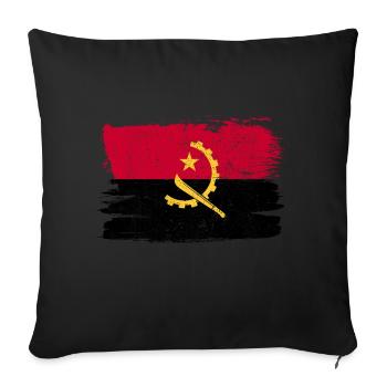 Angola Bandiera Flag Peace Vintage - Sofa pillowcase 17,3'' x 17,3'' (45 x 45 cm) - black - Front