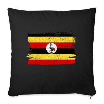 Uganda Bandiera Flag Peace Vintage - Sofa pillowcase 17,3'' x 17,3'' (45 x 45 cm) - black - Front