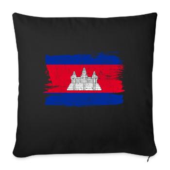 Cambogia Bandiera Cambodia Flag Peace Vintage - Sofa pillowcase 17,3'' x 17,3'' (45 x 45 cm) - black - Front