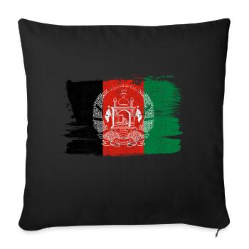 Afghanistan Old Bandiera Flag Peace Vintage - Sofa pillowcase 17,3'' x 17,3'' (45 x 45 cm) - black - Front