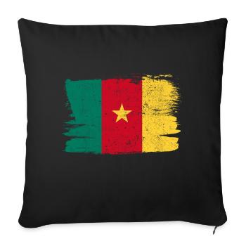 Cameroon Flag Peace Homeland State Vintage - Sofa pillowcase 17,3'' x 17,3'' (45 x 45 cm) - black - Front