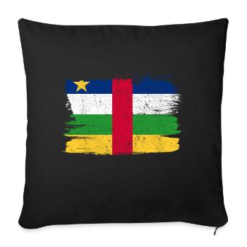 Central African Republic Bandiera Flag Peace - Sofa pillowcase 17,3'' x 17,3'' (45 x 45 cm) - black - Front