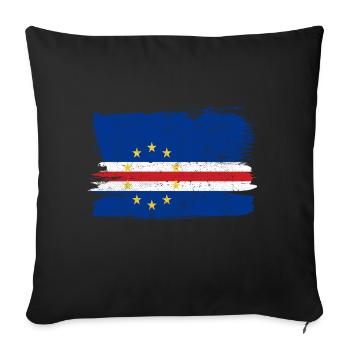Cap-Vert drapeau drapeau paix Vintage - Housse de coussin décorative 45 x 45 cm - noir - Devant