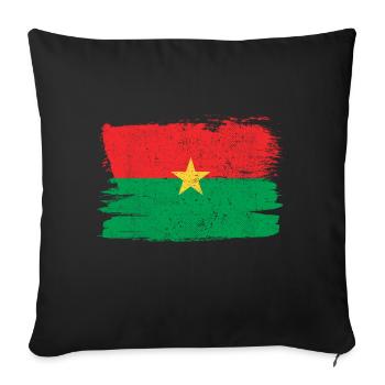 Burkina Faso Bandiera Drapeau Paix Vintage - Housse de coussin décorative 45 x 45 cm - noir - Devant