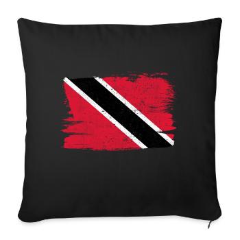 Trinidad and Tobago Bandiera Flag Peace Vintage - Sofa pillowcase 17,3'' x 17,3'' (45 x 45 cm) - black - Front