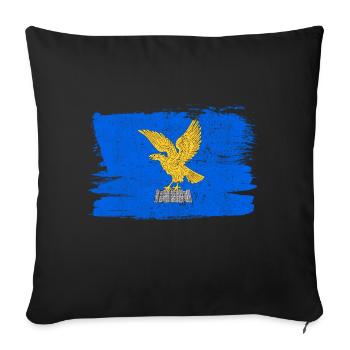 Frioul-Vénétie Julienne Drapeau Drapeau Paix Vintage - Housse de coussin décorative 45 x 45 cm - noir - Devant