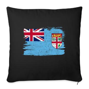 Fidschi Flagge Flagge Frieden Vintage - Sofakissenbezug 45 x 45 cm - Schwarz - Vorne