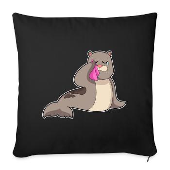 Seal Handkerchief - Sofa pillowcase 17,3'' x 17,3'' (45 x 45 cm) - black - Front