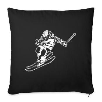 Skier - Sofa pillowcase 17,3'' x 17,3'' (45 x 45 cm) - black - Front