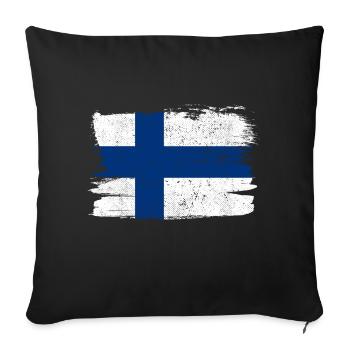 Finland Flag Flag Peace Vintage - Sofa pillowcase 17,3'' x 17,3'' (45 x 45 cm) - black - Front