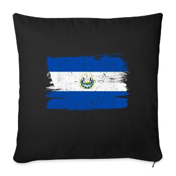 El Salvador drapeau drapeau paix Vintage - Housse de coussin décorative 45 x 45 cm - noir - Devant