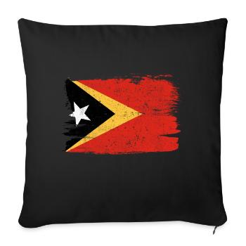 Osttimor Flagge Flagge Frieden Vintage - Sofakissenbezug 45 x 45 cm - Schwarz - Vorne