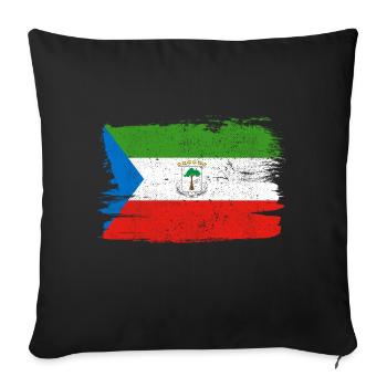 Equatorial Guinea Flag Flag Peace Vintage - Sofa pillowcase 17,3'' x 17,3'' (45 x 45 cm) - black - Front