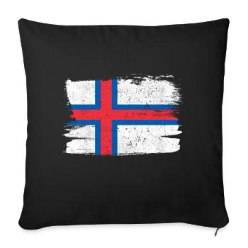 Îles Féroé drapeau drapeau paix Vintage - Housse de coussin décorative 45 x 45 cm - noir - Devant