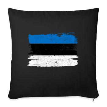 Estonia Flag Flag Peace Vintage - Sofa pillowcase 17,3'' x 17,3'' (45 x 45 cm) - black - Front