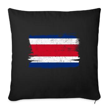 Costa Rica Flag Flag Peace Vintage - Sofa pillowcase 17,3'' x 17,3'' (45 x 45 cm) - black - Front