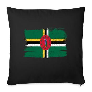 Dominica Flag Flag Peace Vintage - Sofa pillowcase 17,3'' x 17,3'' (45 x 45 cm) - black - Front