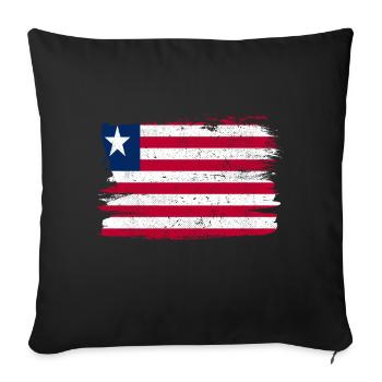 Drapeau du Libéria Drapeau de la paix Vintage - Housse de coussin décorative 45 x 45 cm - noir - Devant