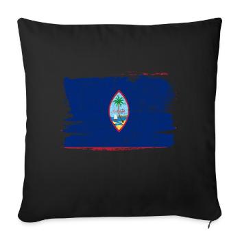 Drapeau de Guam Drapeau de la paix Vintage - Housse de coussin décorative 45 x 45 cm - noir - Devant