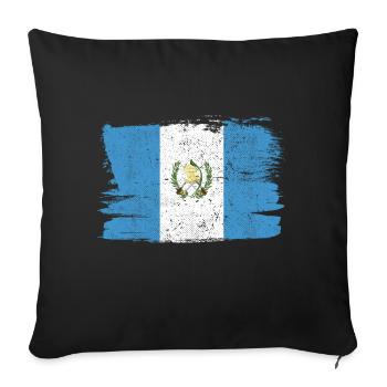 Drapeau du Guatemala Drapeau de la paix Vintage - Housse de coussin décorative 45 x 45 cm - noir - Devant