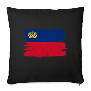 Liechtenstein Flag Flag Peace Vintage - Sofa pillowcase 17,3'' x 17,3'' (45 x 45 cm) - black - Front
