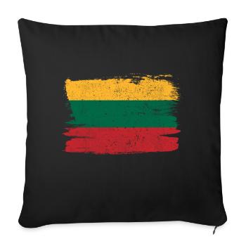 Lithuania Flag Flag Peace Vintage - Sofa pillowcase 17,3'' x 17,3'' (45 x 45 cm) - black - Front