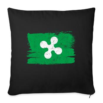 Drapeau de la Lombardie Drapeau Italie Paix Vintage - Housse de coussin décorative 45 x 45 cm - noir - Devant
