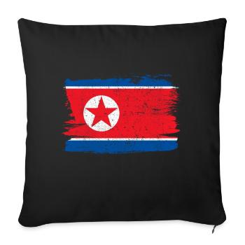 Drapeau de la Corée du Nord Drapeau de la Corée du Nord Paix - Housse de coussin décorative 45 x 45 cm - noir - Devant